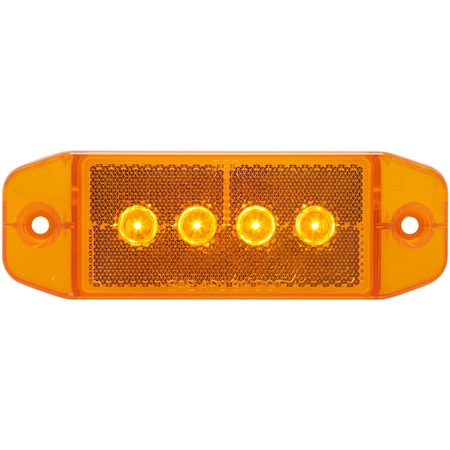 Optronics 4-Led Surface Mount Yellow Marker/Clearance Light With Reflex Lens MCL76AB